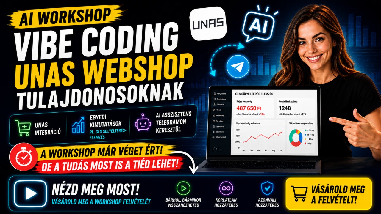AI Workshop – Vibe Coding Unas Webshop tulajoknak