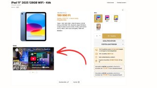 Video slider elhelyezése a termékképek alatt
