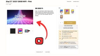 Video a termékképek között