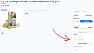 Szállítási és fizetési módok a termékoldalon